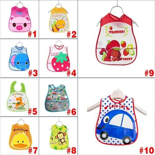 Hot Baby Kids Cute Cartoon EVA Waterproof Silicone Children Bibs Boys Girls Infants Burp Clothes Feeding Care