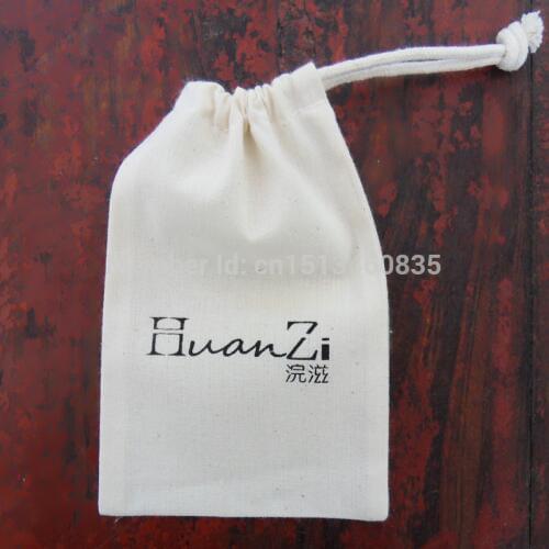 100pcs/lot High quality cotton jewelry pouch cotton gift pouch cotton drawstring pouch bag custom logo gift bag necklace bag