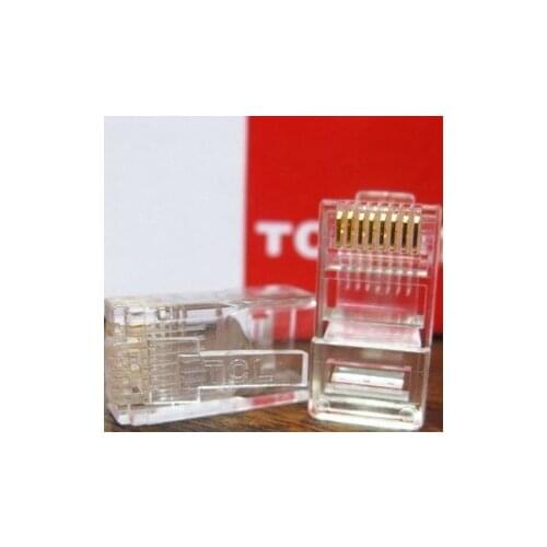 Class A + Gold Plated Super 5 Crystal Head Class 6 Crystal Head RJ45 Crystal Head Mesh Cable Head CAT6 Crystal Head