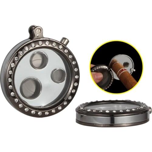 Mini Round Metal Cigar Punch Cutter Draw Hole Tool 3 Size Cigar Drill Hole Portable Pocket Draw Hole Puncher Cutting Cigar Drill