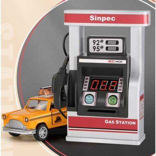 Simulation Gas Station Toy Swiping Card Automated Gas Dispenser Sound Light Kids Play House Educational Toys Children