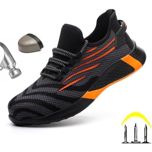 Men Work Safety Shoes With Steel Toe Ankle Boots Male Indestructible Work Shoes Men Sneakers Lightweight Men Shoes Safety Boots