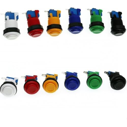 Happ Style Push Button With Microswitche Arcade Push Button CREDIT COIN EXIT POWER Player Design Games Parts 28mm Mounting Hole