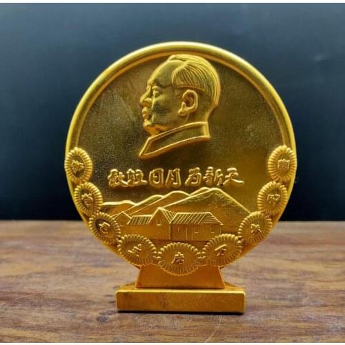 New Brass Long live Chairman Mao, bronze medal, red souvenir, bronze statue of great man