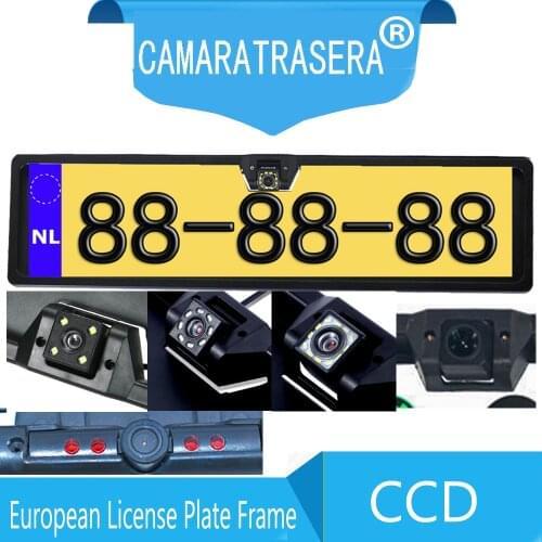 Parking Car Rear View Camera EU European License Plate Frame Waterproof Night Vision Reverse Backup with 4 Or 8 12 LED Light