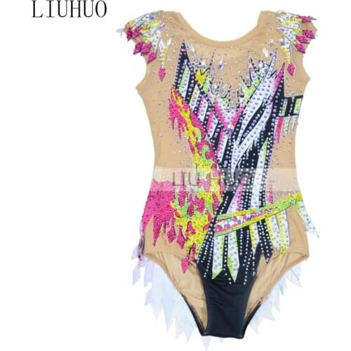 LIUHUO Figure Skating Dress Womens Girls' Ice Performance Rhythmic Gymnastics Competition Leotard Artistic Costume Dance Kids