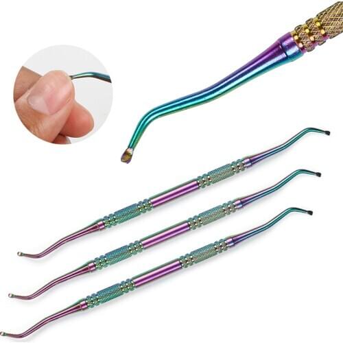 1 Pc Stainless Steel Cuticle Pusher Manicure Pedicure Cutter Spoon Remover Dead Skin Double Side Symphony Nail Art Cleaner Tool