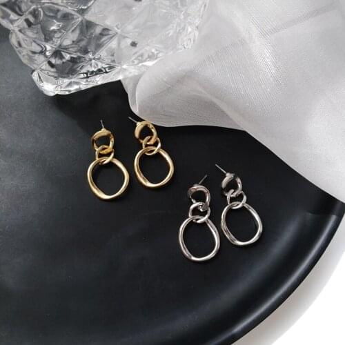 Geometric Round Pendant Dangle Earrings Punk Style Stud Earrings330