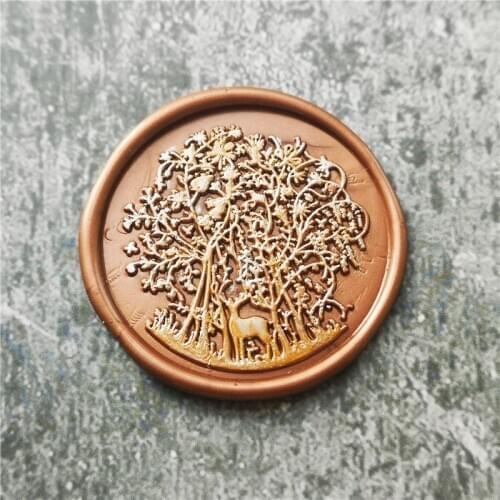 Forest animals elk wax seal stamp sealing stamp Wax Sealing Stamp for Wedding Invitation Copper wax seal stamp Head Wood Handle