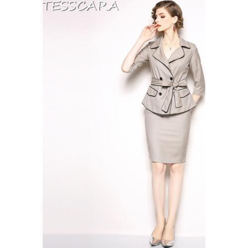 TESSCARA Women's Suits With A Skirt