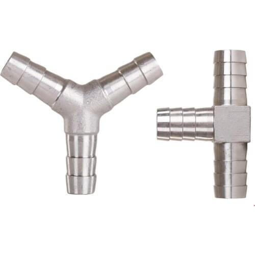 4mm 6mm 8mm 10mm 12mm 13mm 14mm 15mm 16mm 19mm 20mm Hose Barb Tee Y Type 3 Three Way 304 Stainless Steel Pipe Fitting Connector