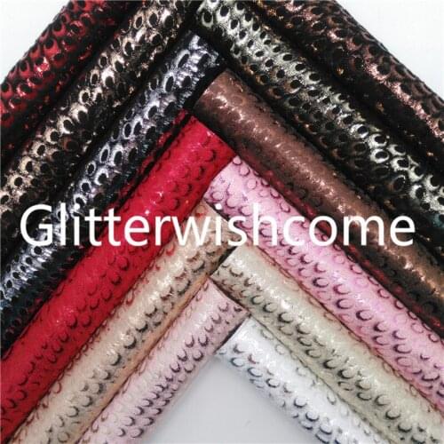 Glitterwishcome 21X29CM A4 Size Vinyl For Bows Printed peacock Tails on Faux Fabric Leather Sheets for Bows, GM3264A