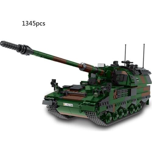 WW2 military germany Panzerhaubitze 2000 MODEL batisbricks moc building block world war Self propelled howitzers brick toy