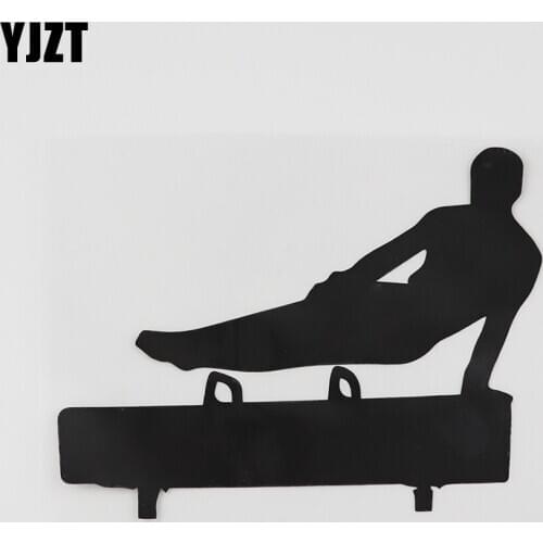 YJZT 13.7CMX10.3CM Stylish Gymnastics Waterproof Decal Vinyl Car Sticker Black/Silver 8A-0776