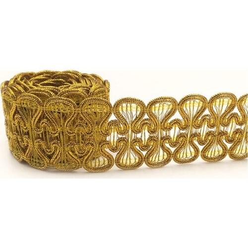 1Meter 3.5CM Wide Gold Silver Trim Centipede Braided Lace Ribbon Home Party Decoration DIY Clothes Curve Lace Accessories