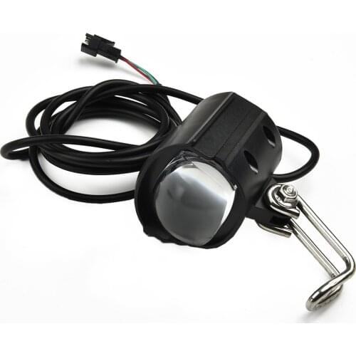 1PC 36-60V High Brightness LED Front Fork Light E-bike Headlight Spotlight W/ Horn Electronic Bicycle Accessories