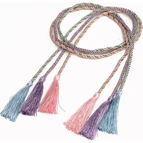 1Pc Curtain Tassel Rope Flowers Cotton Window Curtain Home Decor Clip Living Room Tie Back Home Curtain Holder 10 Colors