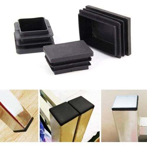 10pc Black Plastic Square table feet cap Tubing Insert Plugs hole cover Anti Slip furniture Chair Leg floor Protector Home Decor