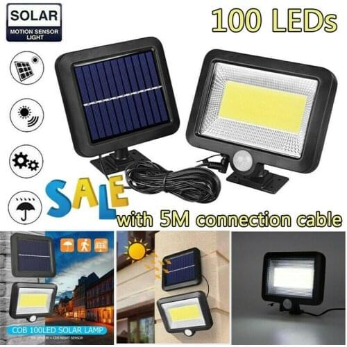 100 LED Solar Power PIR Motion Sensor Outdoor Garden Light Security Flood Lamp