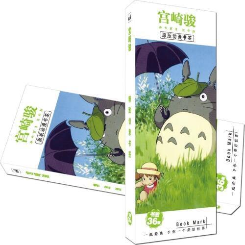 36 Pcs/Set Hayao Miyazaki Paper Bookmark Stationery Bookmarks Book Holder Message Card Gift Stationery