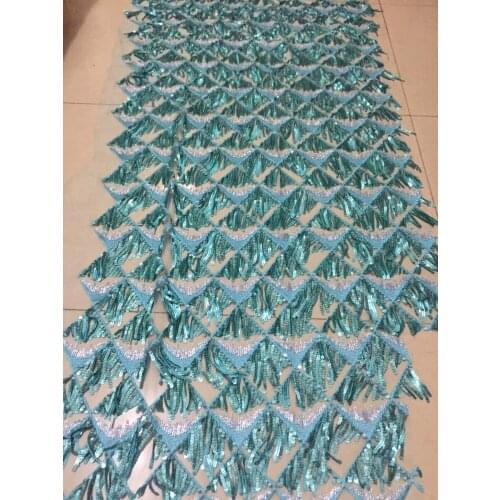 African Lace Fabric 2021 High Quality African Tulle Lace Fabric With Sequins French Net Lace For Women Dress New blue X21732