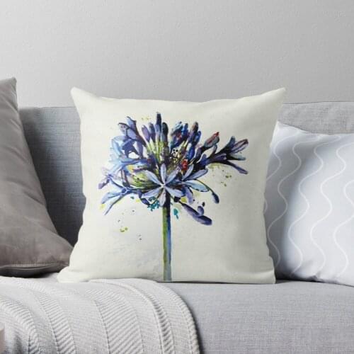 Agapanthus Throw Pillow Cushion Cover Polyester throw pillows case on sofa home living room car seat decor 45x45cm