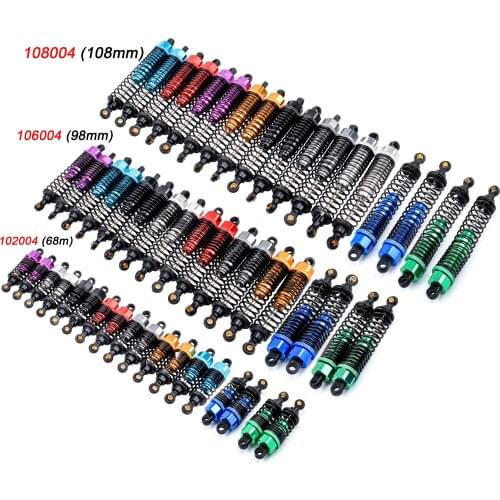 2pcs 68mm/98mm /108mm Aluminum Shocks Absorbers Damper for HSP HPI Himoto 1/10 Scale RC Car On-Road Monster Truck Off Road Buggy
