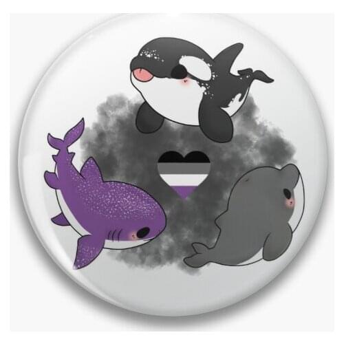 Asexual Pride Animals Soft Button Pin Brooch Women Cute Funny Decor Badge Creative Cartoon Collar Lapel Pin Lover Fashion