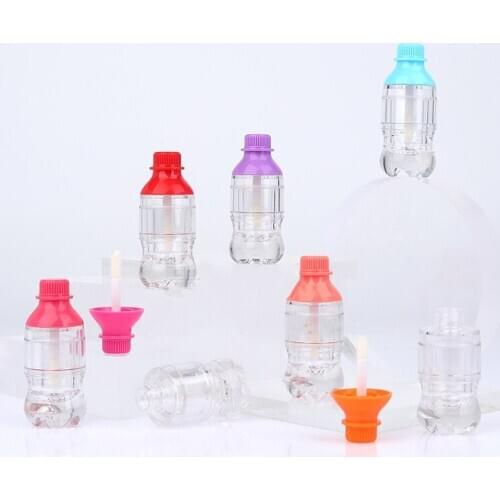 5ml Empty Coke bottle shape Lip Gloss Tube in red pink blue color 50pcs