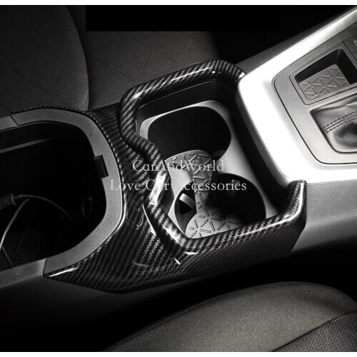 For Toyota RAV4 RAV 4 2019 2020 Front Center Console Water Cup Holder Cover Gearbox Frame Trims Carbon Fibre Car Accessories