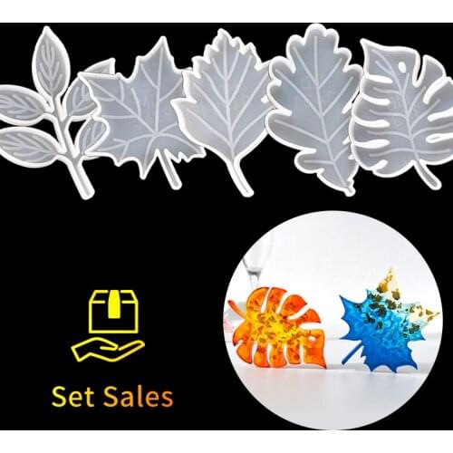 3Pcs Maple Leaf Coaster Molde De Silicona Para Resina Set Leaves Moule Silicone Resine Epoxy For Casting Resin Concrete DIY Art