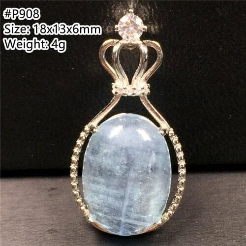 Top Natural Ocean Blue Aquamarine Beads Pendant Jewelry For Woman Man Lucky Crystal Stone 18x13x6mm Beads Silver Gemstone AAAAA