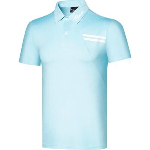 Golf Wear Mens Short Sleeve Golf Top Lapel T-shirt Quick Drying Breathable Polo Shirt Golf Polo Shirts