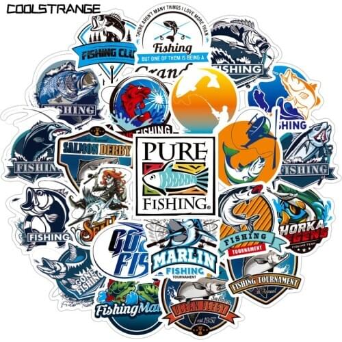 10/30/50Pcs Fisherman Go Fishing Graffiti Stickers For Childrens Motorcycles Skateboards Phones DIY Hand Toys Pegatinas