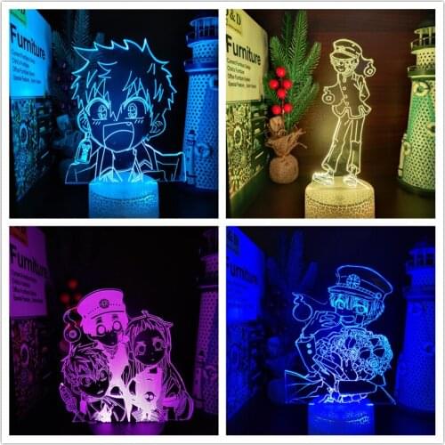 Toilet Bound Hanako Kun 3d Illusion Night Lamp Led Touch Sensor Colorful Bedroom Nightlight Bedroom Table Decor Kids Manga Gift