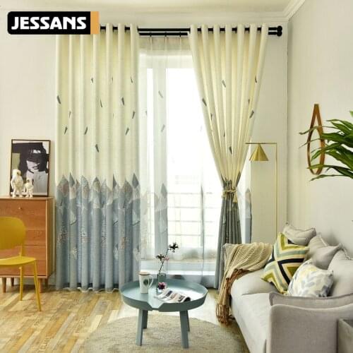 2021 New Cotton and Linen Printing New Chinese Bedroom Living Room Hotel Modern Blackout Curtain Fabric Custom Finished