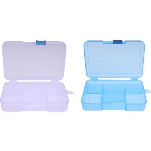 5 Compartment Plastic Storage Box w/ Adjustable Dividers and Clip Lock Lid Cover Container Storage Box for Jewelry Pill