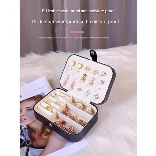 Jewelry box home small delicate portable earring earrings necklace large-capacity jewelry jewelry earrings storage box