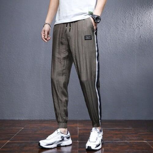 Ice Silk Thin Summer Harem Pants Men Elastic Waist HipHop Loose Men Jogging Pants Big Size M -XXXL, 4XL ,5XL Fashion Trousers