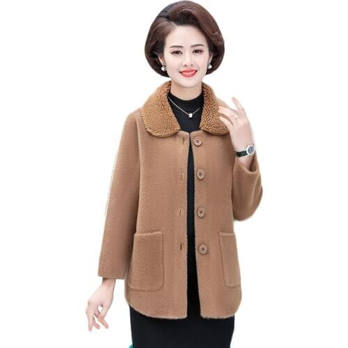 Trending Products Fur coat Women Shaggy coats Elegant Spring Short jacket Middle age clothing Imitation mink velvet Outwear 323