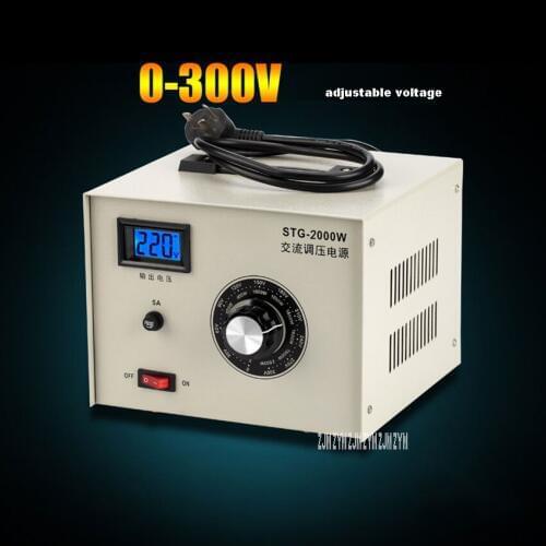 STG-2000W AC Voltage Controlled Power Source Single Phase Red Copper Coil Voltage Regulator Adjustable Power Supply Transformer