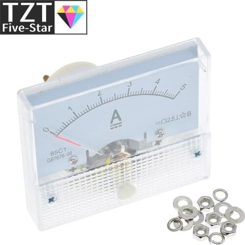 DC Pointer Current Meter 5A Analog Ammeter Current Meter Gauge Measuring Tools for Diy