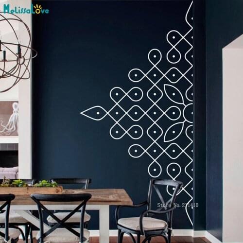 Half Folk Indian Mandala Wall Sticker Home Decoration Living Room Studio Self-adhesive Decals Vinyl YT6189