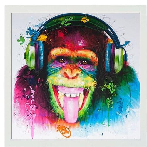 Funny Music Monkey with Headphone full square 5d diy diamond painting 3d embroidery cross stitch mosaic animal art,YG1793