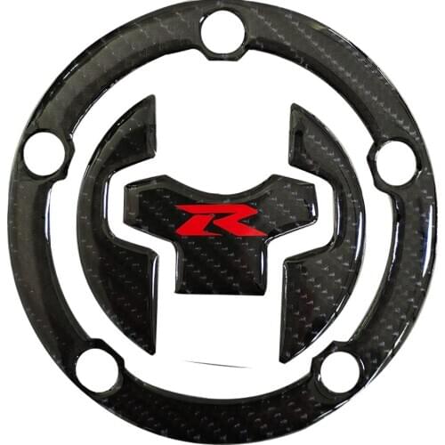 3D Carbon Fiber Tank Gas Cap Pad Filler Cover Sticker Decals R LOGO FOR SUZUKI GSXR600 750 1000 1300 03-15