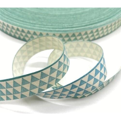 5Yards 15mm Cotton Ribbon Printed Cotton Ribbons For Wedding Christmas Decoration DIY Sewing Fabric #12