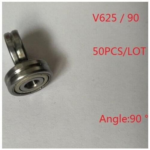 50pcs/lot V625ZZ V625/90 625VV 5x16x5mm V groove ball bearing guide track roller wheel bearing pulley bearing 5*16*5mm