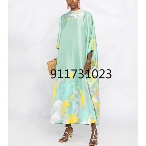 African Dresses for Women Summer 2021 New African Women Printing Polyester Long Dress African Clothing