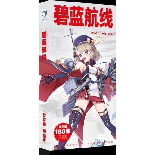 Anime Game Azur Lane Cartoon Paper Fanart Postcard Post Cards Sticker Artbook Brochure Gift Cosplay Props 180PCS/Book Set New