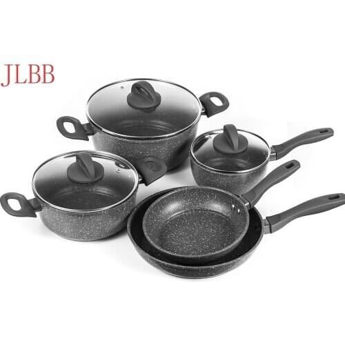 Ultimate Hard Anodized Nonstick Frying Pan with Ceramic Coating 8 pcs sets or 2 pcs sets Dishwasher Safe Cookware Set Black